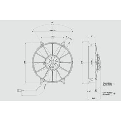 SPAL 11" (280mm)  Cooling Fan VA03-BP70/LL-37A (24v  / 1463 cfm / Pulling) - view 5