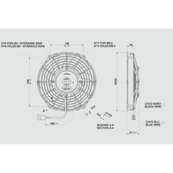 SPAL 9" (225mm)  Cooling Fan VA07-AP12/C-58A (12v  / 625 cfm / Pulling) - view 6