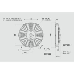 SPAL 9" (225mm)  Cooling Fan VA07-AP7/C-31A (12v  / 596 cfm / Pulling) - view 5