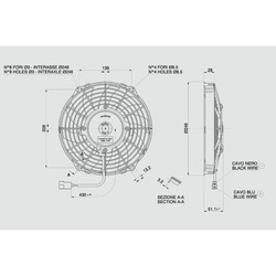 SPAL 9" (225mm)  Cooling Fan VA07-BP12/C-58A (24v  / 690 cfm / Pulling) - view 3