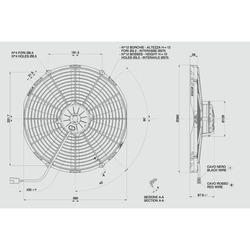 SPAL 14" (350mm)  Cooling Fan VA08-AP70/LL-23MA (12v  / 1623 cfm / Pulling) - view 2