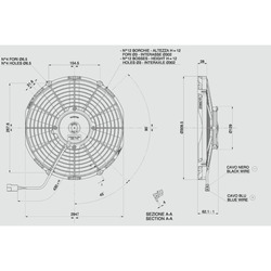SPAL 11" (280mm)  Cooling Fan VA09-AP50/C-27A (12v / 932 cfm / Pulling) - view 5
