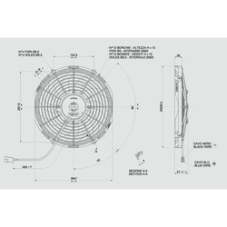SPAL 11" (280mm)  Cooling Fan VA09-BP12/C-54A (24v  / 897 cfm / Pulling) - view 3