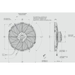 SPAL 12" (305mm)  Cooling Fan VA10-AP70/LL-61A (12v  / 1328 cfm / Pulling) - view 4