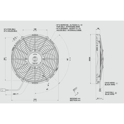 SPAL 12" (305mm)  Cooling Fan VA10-BP10/C-61A (24v  / 991 cfm / Pulling) - view 3