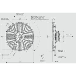 SPAL 12" (305mm)  Cooling Fan VA10-BP70/LL-61A (24v  / 1446 cfm / Pulling) - view 3