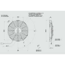 SPAL 10" (255mm)  Cooling Fan VA11-AP7/C-57A (12v  / 802 cfm / Pulling) - view 4