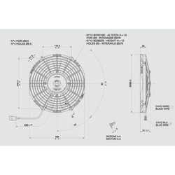 SPAL 10" (255mm)  Cooling Fan VA11-AP8/C-29A (12v  / 643 cfm / Pulling) - view 4