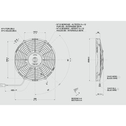SPAL 10" (255mm)  Cooling Fan VA11-AP8/LL-57S (12v  / 708 cfm / Pushing) - view 2