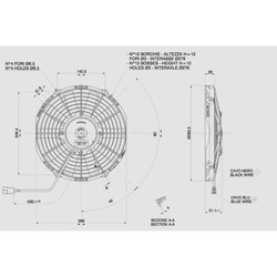 DISCONTINUED - Replaced by 30100348A SPAL 10" (255mm)  Cooling Fan VA11-BP12/C-29A (24v  / 743 cfm / Pulling) - view 3