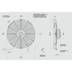 SPAL 13" (330mm)  Cooling Fan VA13-AP70/LL-35S (12v  / 1404 cfm / Pushing) - view 3