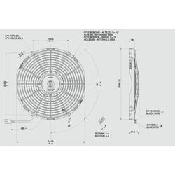 SPAL 13" (330mm)  Cooling Fan VA13-AP9/C-35A (12v  / 962 cfm / Pulling) - view 5