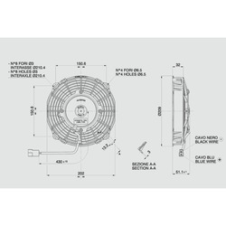 SPAL 7.5" (190mm)  Cooling Fan VA14-BP7/C-34A (24v  / 384 cfm / Pulling) - view 3