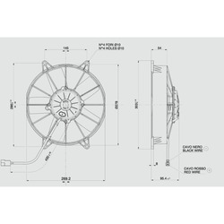 SPAL 10" (255mm)  Cooling Fan VA15-BP70/LL-39S (24v  / 1097 cfm / Pushing) - view 2