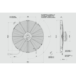 SPAL 16" (407mm)  Cooling Fan VA18-BP70/LL-41S (24v  / 1776 cfm / Pushing) - view 2