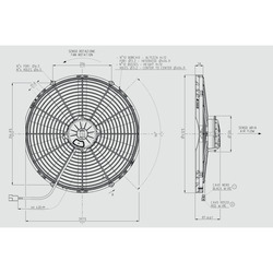 SPAL 16" (407mm)  Cooling Fan VA18-BP71/LL-86A (24v  / 1956 cfm / Pulling) - view 3