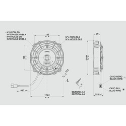 SPAL 6.5" (167mm)  Cooling Fan VA22-BP11/C-50A (24v  / 301 cfm / Pulling) - view 3