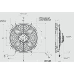 SPAL 16" (407mm)  Cooling Fan VA33-AP91/LL-65A (12v  / 2016 cfm / Pulling) - view 2