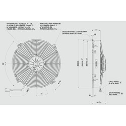 SPAL 12" (305mm)  Cooling Fan VA34-AP70/LL-36A (12v  / 1434 cfm / Pulling) - view 4
