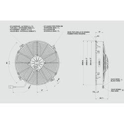 SPAL 12" (305mm)  Cooling Fan VA34-BP70/LL-36A (24v  / 1522 cfm / Pulling) - view 4