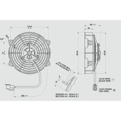 SPAL 5.5" (140mm)  Cooling Fan VA39-A100/IE-45S (12v  / 348 cfm / Pushing) - view 4