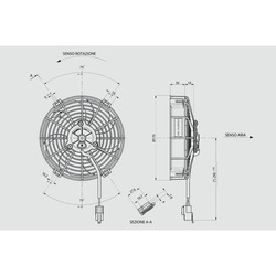 SPAL 6" (155mm)  Cooling Fan VA40-A100-76A (12v  / 336 cfm / Pulling) - view 2