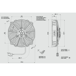 SPAL 6.5" (167mm)  Cooling Fan VA67-A101-83A (12v  / 330 cfm / Pulling) - view 3