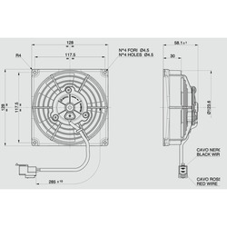 SPAL 4.5" (115mm)  Cooling Fan VA69A-A101-87A (12v  / 236 cfm / Pulling) - view 3