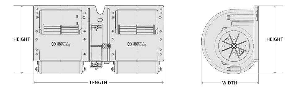 SPAL Blower dimensions diagram