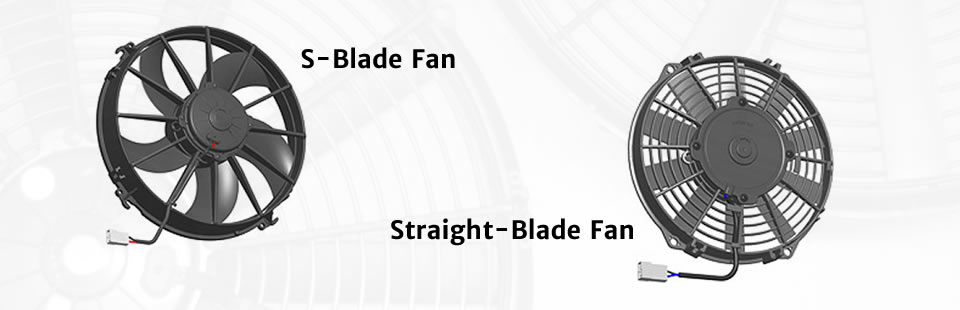 Examples of SPAL straight and s-bladed fans