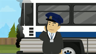 The driver hurls abuse at the coach owner