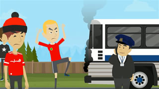 The fans hurl abuse at the driver