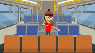 Football fan in a coach