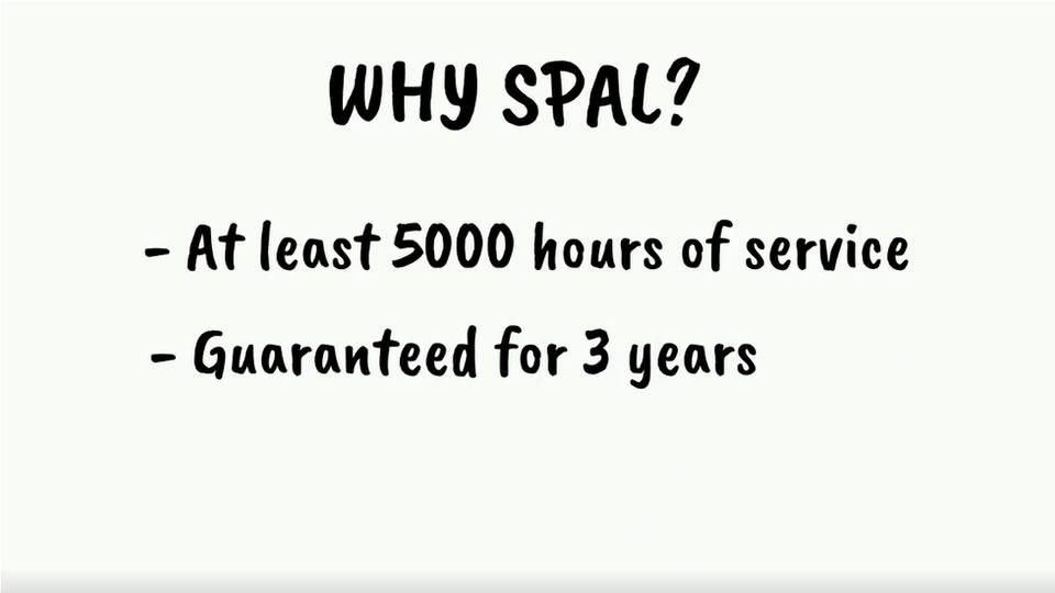 SPAL fans designed for at least 5000 hours of service and 3 years warranty